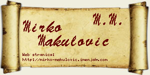 Mirko Makulović vizit kartica